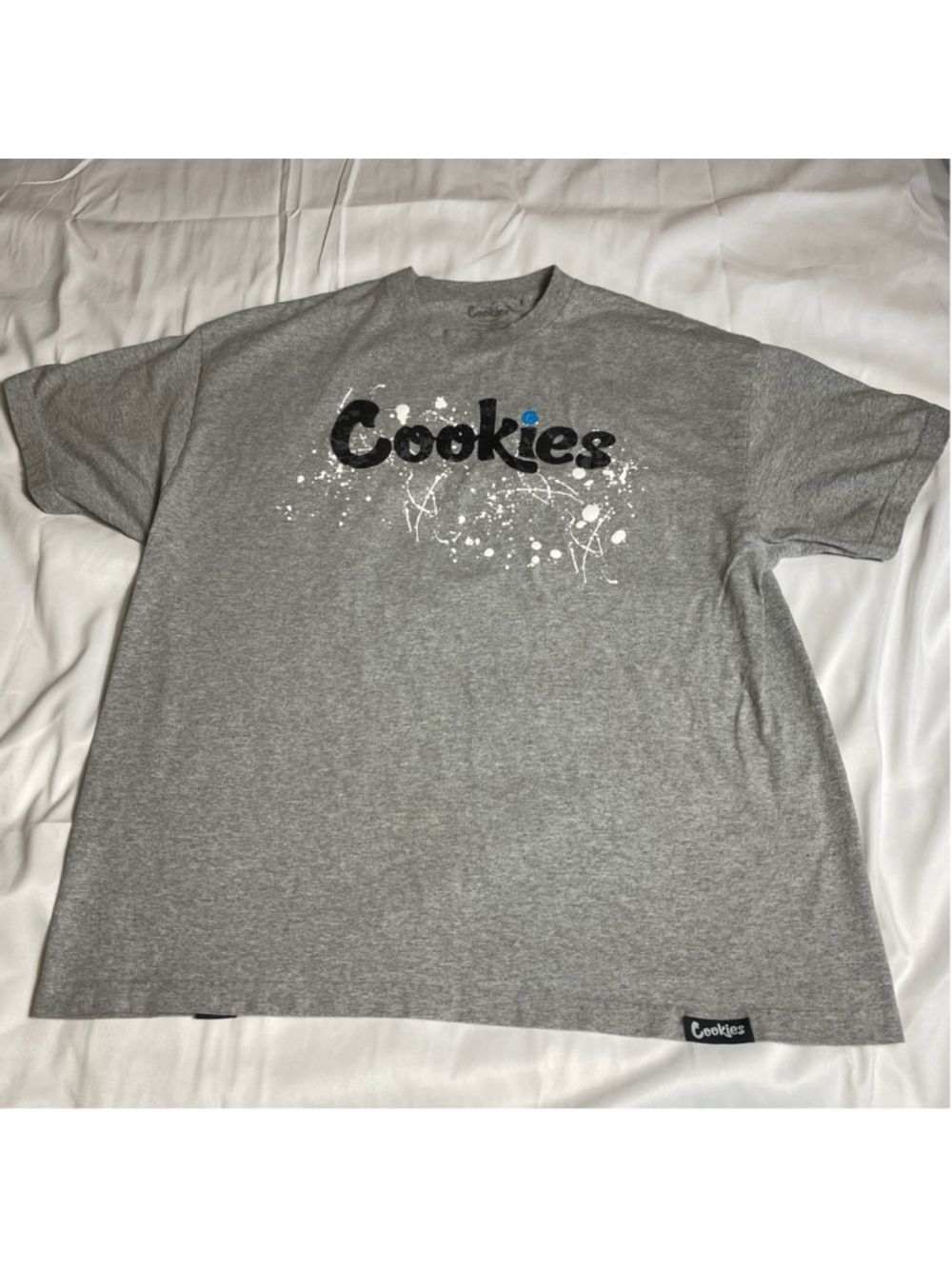Men's Cookies Gray Short Sleeve Tee XXL with Black Logo